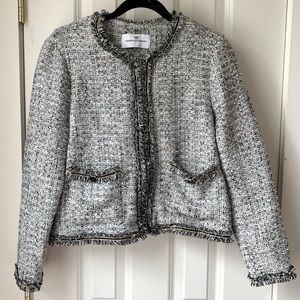 Cupcakes and cashmere grey / silver tweed jacket L